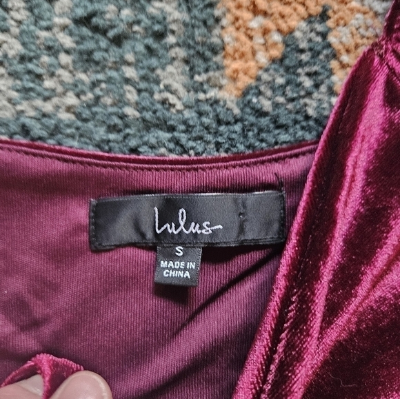 Lulu's Burgundy Velvet Jumpsuit - Picture 13 of 13